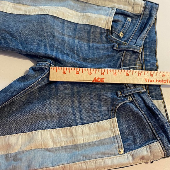 Rag & Bone Relay Jeans Skinny Ankle Zipper Sz 24 Racer Striped Denim Pant Moto - Picture 8 of 9